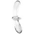 Satisfyer Double Crystal – oboustranné skleněné dildo (průhledné)