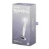 Satisfyer - skleněné dildo - vroubkované - čiré