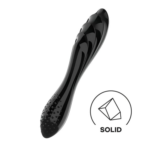 Satisfyer Dazzling Crystal - skleněné dildo s dvěma konci (černé)