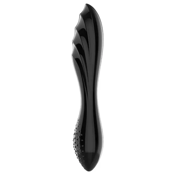 Satisfyer Dazzling Crystal 1 - skleněné dildo oboustranné - černé