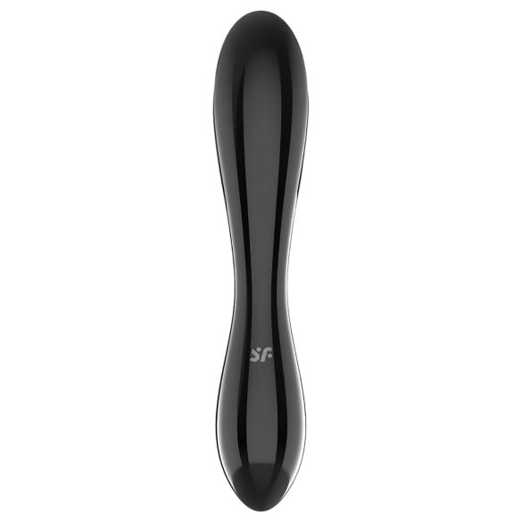 Satisfyer Dazzling Crystal 1 - oboustranné skleněné dildo (černé)