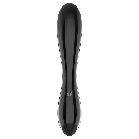 Satisfyer Dazzling Crystal 1 - skleněné dildo oboustranné - černé
