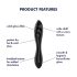 Satisfyer Dazzling Crystal - skleněné dildo s dvěma konci (černé)