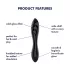 Satisfyer Dazzling Crystal 1 - skleněné dildo oboustranné - černé
