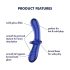 Satisfyer Double Crystal - duální skleněné dildo (modré)