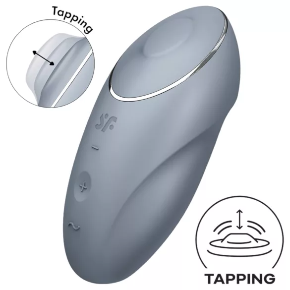 Satisfyer Tap & Climax 1 - 2v1 vibrátor na klitoris - šedý