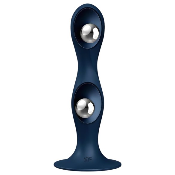 Satisfyer Double Ball-R - vážené dildo - modrá
