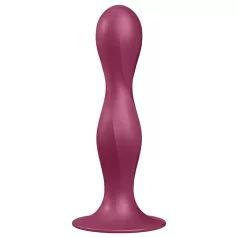   Satisfyer - dildo s přísavkou - vibrační, vážený - červená