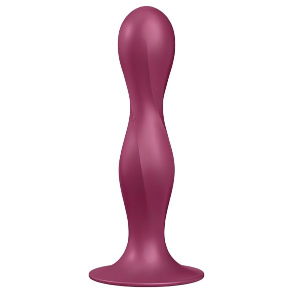 Satisfyer Double Ball-R - přísavný závažíkový dildo (červený)
