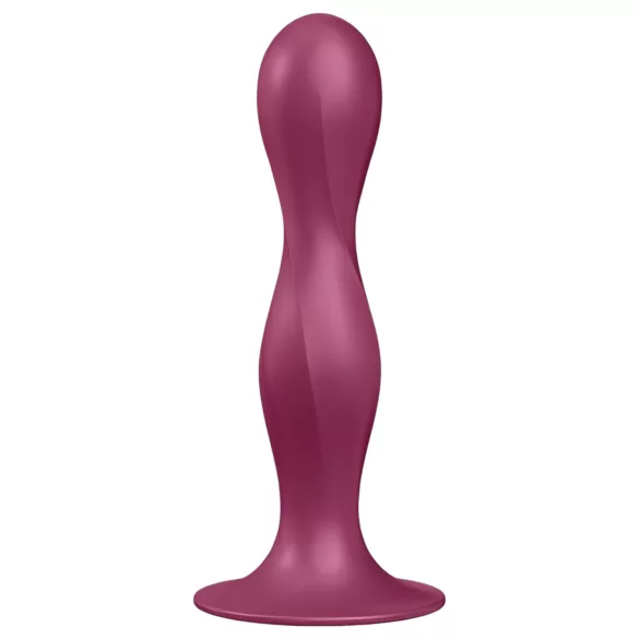 Satisfyer - dildo s přísavkou - vibrační, vážený - červená