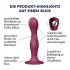Satisfyer - dildo s přísavkou - vibrační, vážený - červená