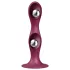 Satisfyer - dildo s přísavkou - vibrační, vážený - červená