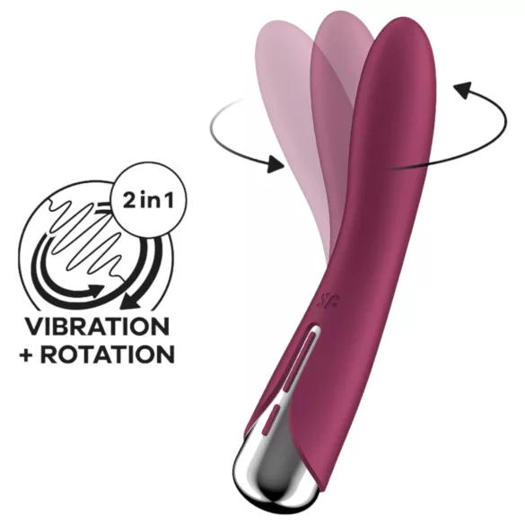 Satisfyer - vibrátor na G-bod s rotující hlavicí - červený