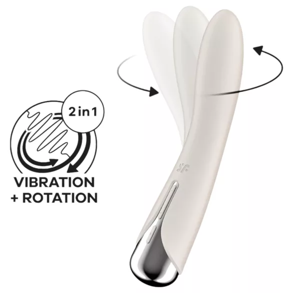 Satisfyer - G-bod vibrátor s rotující hlavicí - béžový