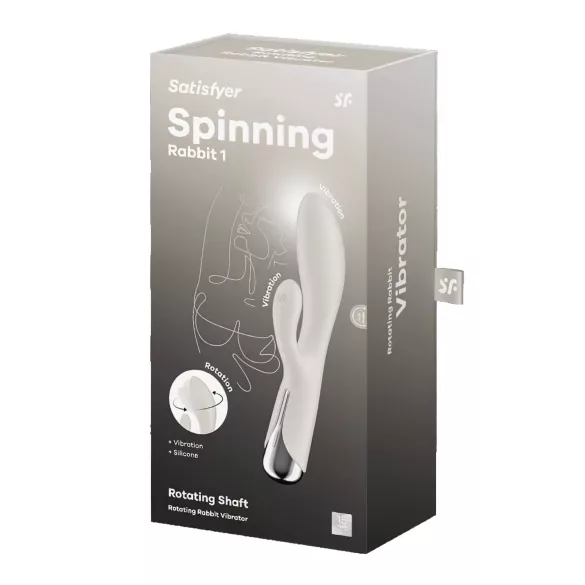 Satisfyer Spinning Rabbit 1 - rotační vibrátor s klitorálním ramenem - béžový