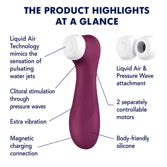 Satisfyer Pro 2 Gen3 - aplikací řízený stimulátor klitorisu s tlakovými vlnami (červený)