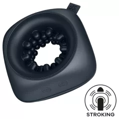  Satisfyer - vibrační masturbátor s kroužkem - dobíjecí, černý
