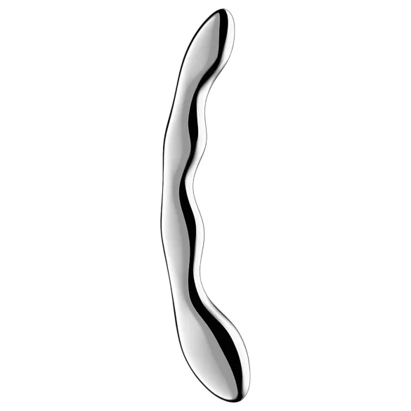 Satisfyer Cosmic Crest 2 - vlnitý ocelový dildo - stříbrná