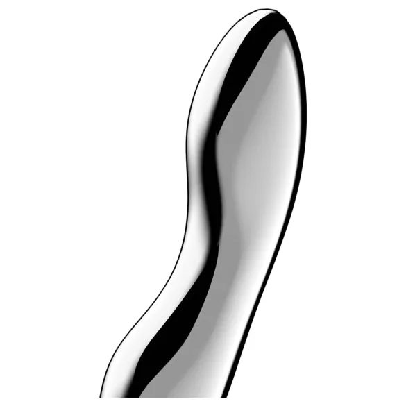 Satisfyer Cosmic Crest 2 - vlnitý ocelový dildo - stříbrná
