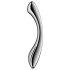 Satisfyer Pure Gravity 1 – vroubkované ocelové dildo (stříbrné)