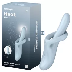   Satisfyer Heat Flex 4 - hřejivý vibrátor s raménkem na klitoris (modrý)