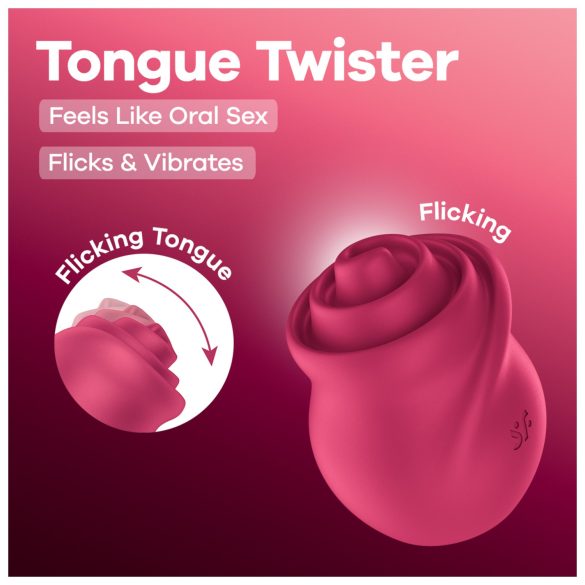 Satisfyer Tongue Twister - rotační jazykový vibrátor na klitoris - růžový