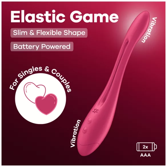 Satisfyer - párový vibrátor - flexibilní, růžový