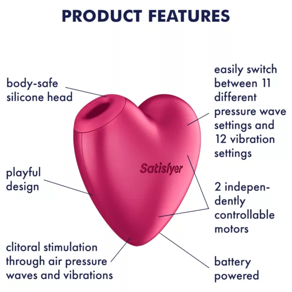 Satisfyer Cutie Heart - stimulátor klitorisu s vlnami vzduchu - růžový