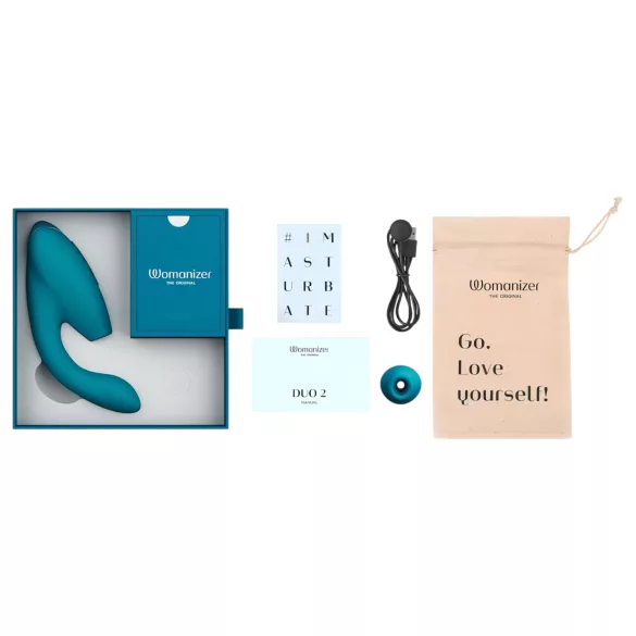 Womanizer DUO 2 - králíček vibrátor s vakuovou stimulací klitorisu (Petrol)