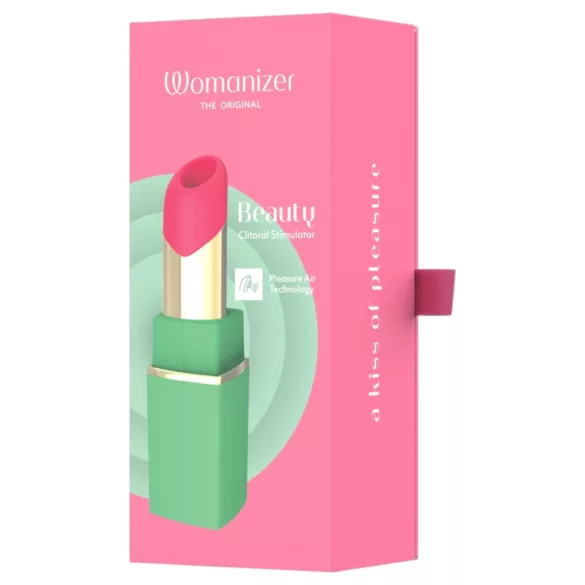 Womanizer Beauty - stimulátor klitorisu s vlnami vzduchu ve tvaru rtěnky (zelený)