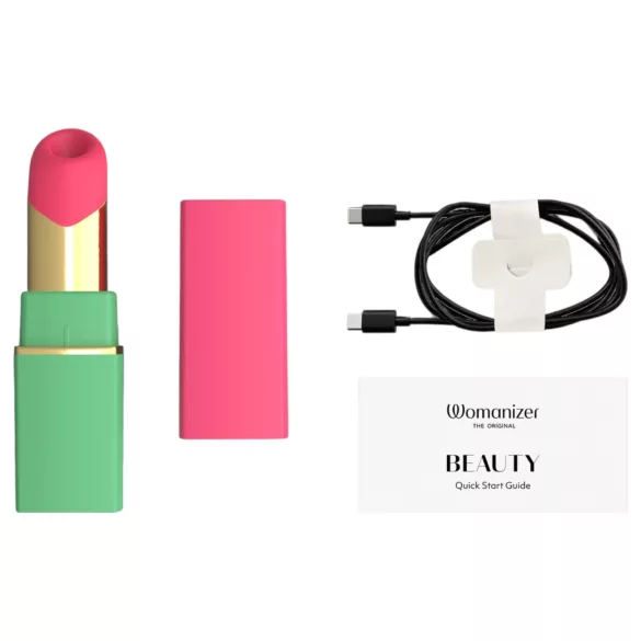 Womanizer Beauty - stimulátor klitorisu s vlnami vzduchu ve tvaru rtěnky (zelený)