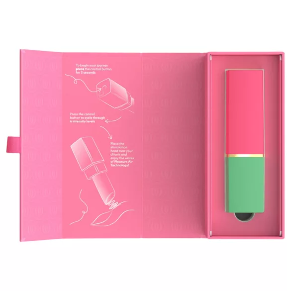 Womanizer Beauty - stimulátor klitorisu s vlnami vzduchu ve tvaru rtěnky (zelený)
