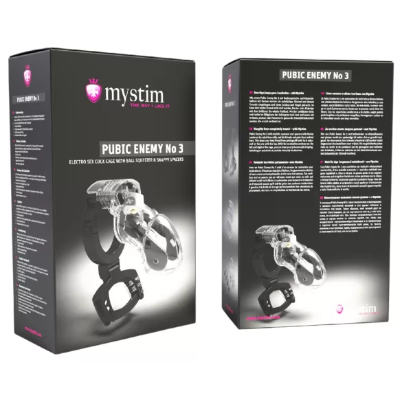 Mystim - elektro penisový pás cudnosti - kovový penisový klec