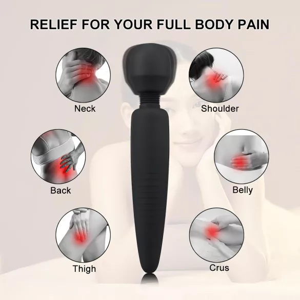 Mrow - vibrátor na masáž - vodotěsný, akumulátorový - černý