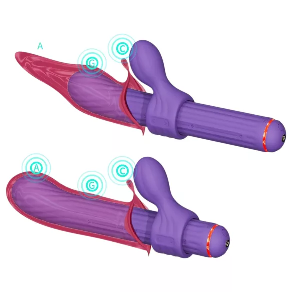 Magic Stick S1 - vibrátor s více funkcemi - fialový