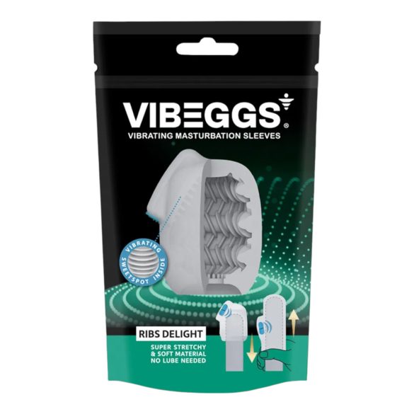 VIBEGGS Ribs Delight - vibrační vajíčko masturbátor (bílé)