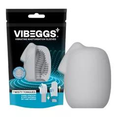   VIBEGGS Twisty Tongues - vibrační vajíčko masturbátor - bílá