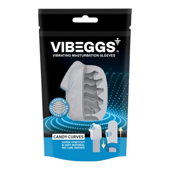 VIBEGGS Candy Curves - vibrační vajíčko masturbátor - bílá