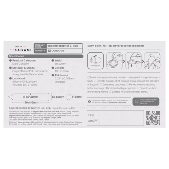 Sagami Original 0.02 L - kondom - 58 mm - 6 ks