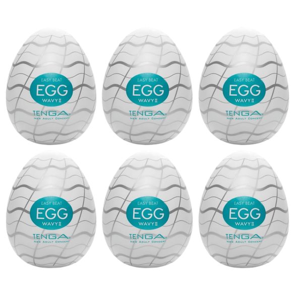 TENGA Egg Wavy II - vlnité vajíčko pro rozkoš (6 ks)