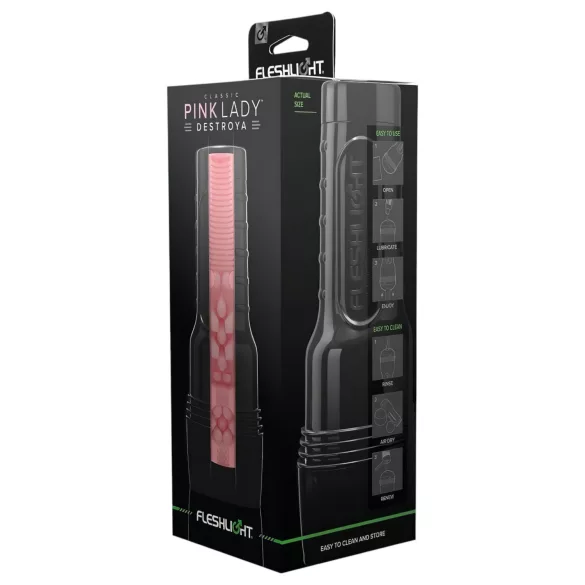 Fleshlight Pink Lady Destroya - realistická umělá vagína v pouzdře - tělová