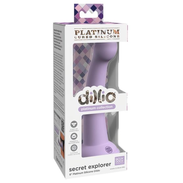 Tajemný průzkumník - přísavný dildo (17 cm) - fialový