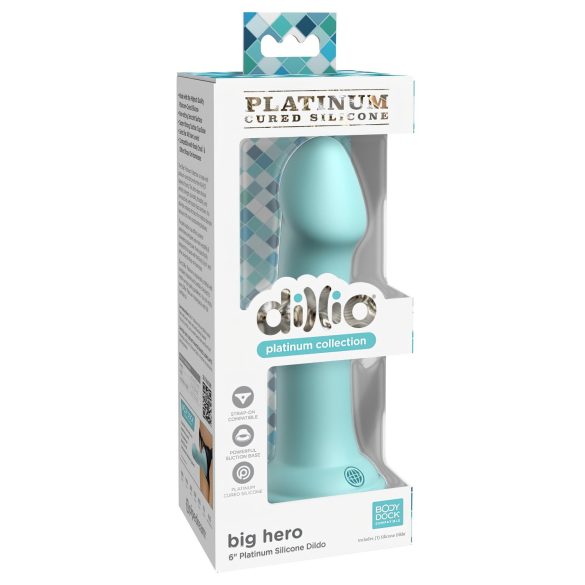 Dillio Big Hero - přísavný dildo (17 cm) - tyrkysový