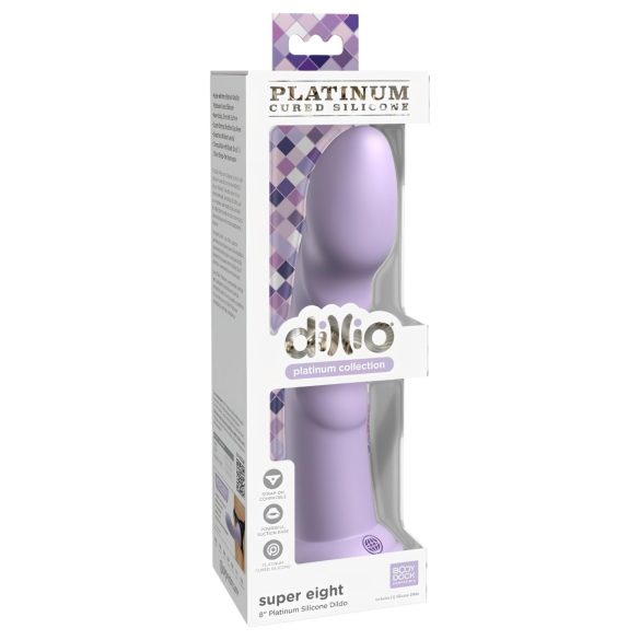 Dillio Super Eight - přísavný silikonový dildo (21 cm) - fialový