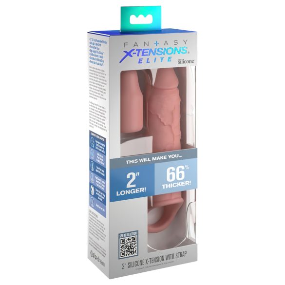 X-TENSION Elite 2 - erekční návlek s kroužkem (přírodní)