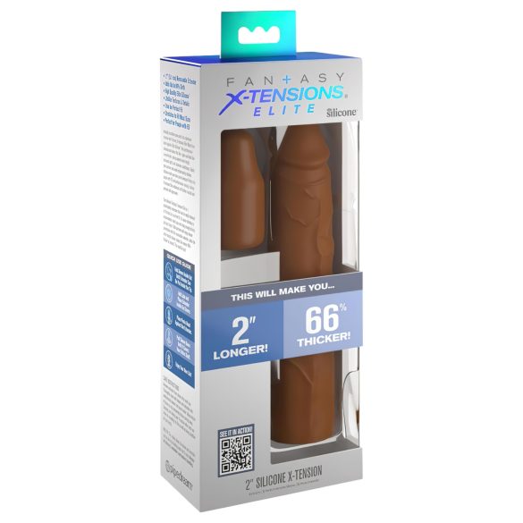 X-TENSION Elite 2 - nastavitelný návlek na penis (hnědý)