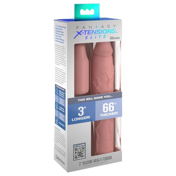 X-TENSION Elite 3 - návlek na penis na míru - tělová barva