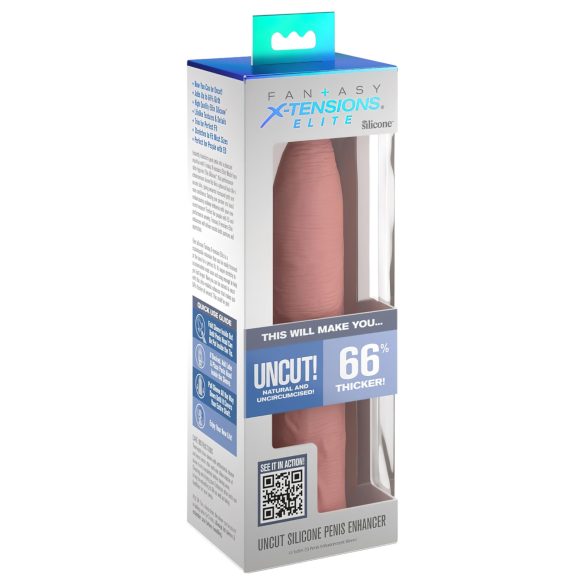 X-TENSION Elite – nastavitelný, otevřený návlek na penis (přírodní)