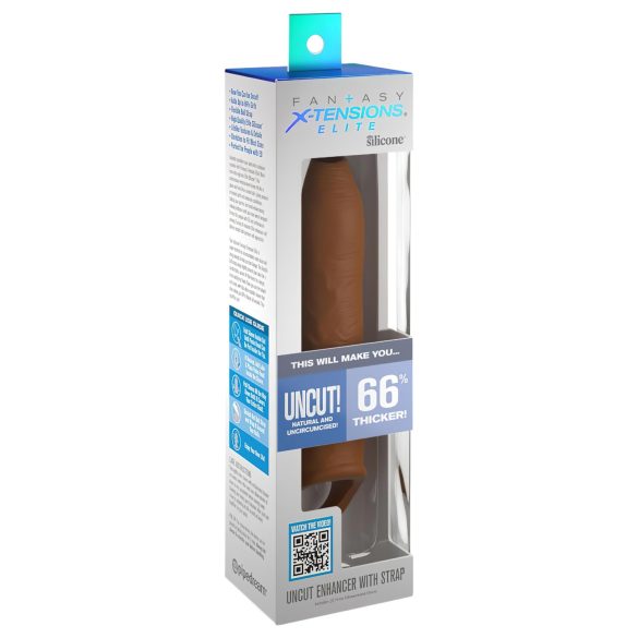 X-TENSION Elite - otevřený návlek na penis (tmavý přírodní)