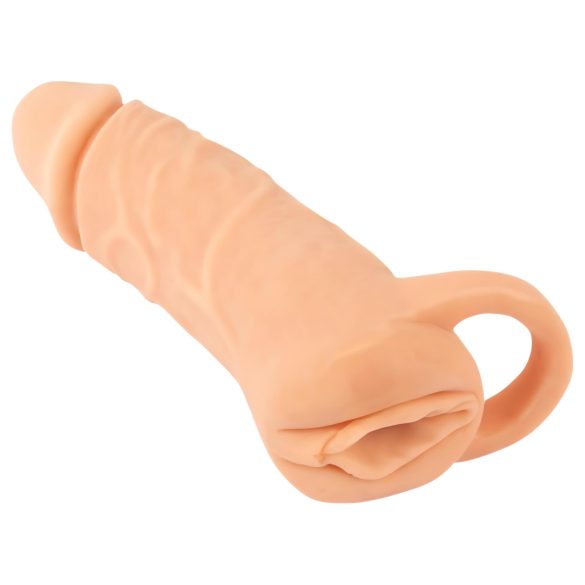 Nature Skin - návlek a masturbátor - 18 cm (přírodní)